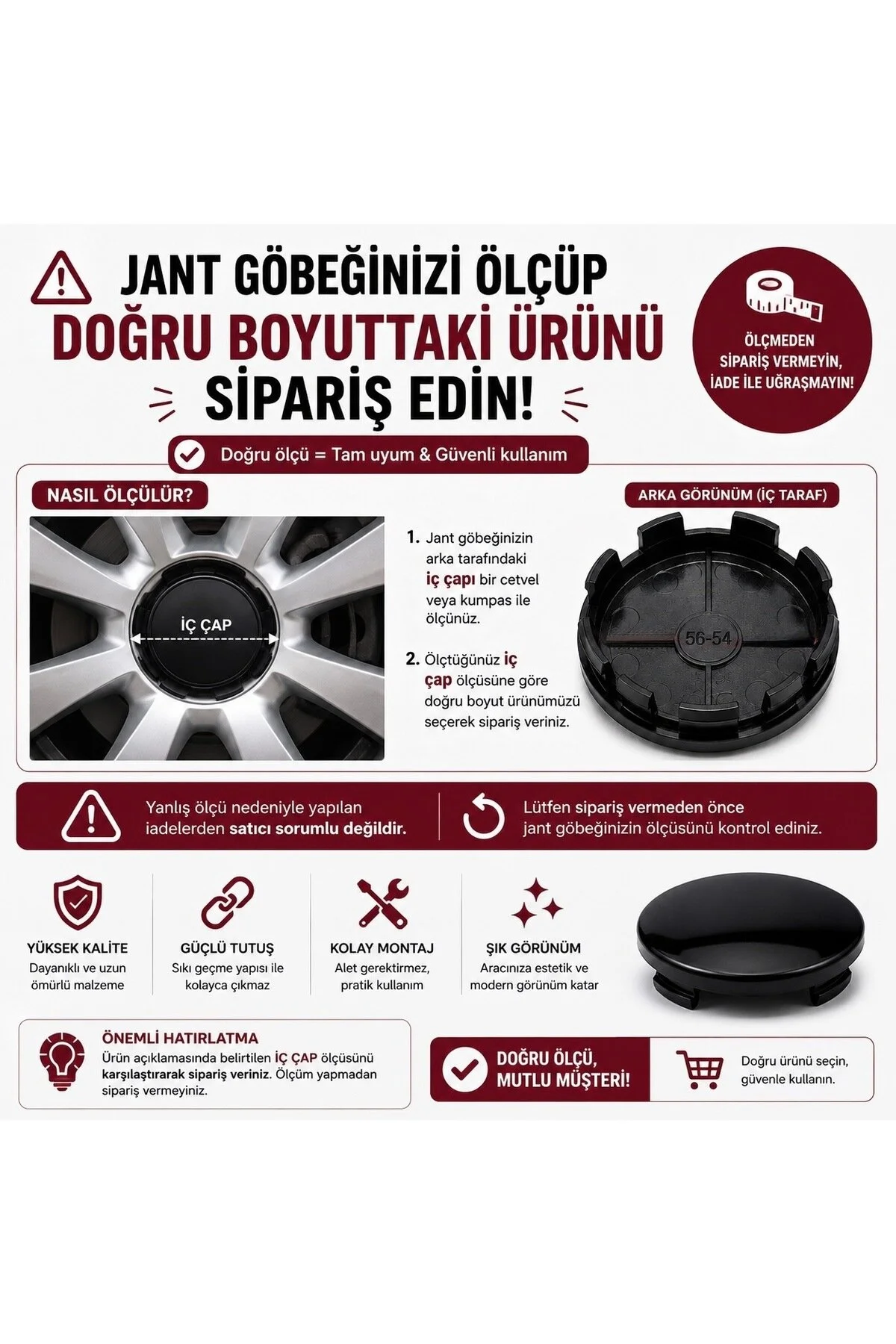 Universal Audı A3 8p 8v Çelik Jant Göbek Arması 68mm-65mm
