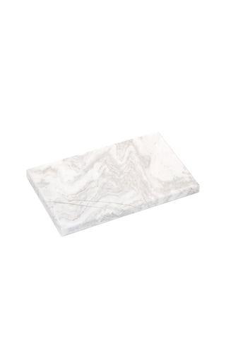 Dekoratif Sunumluk Gri Dalgalar Doğal Mermer Taş - 27x16 Cm
