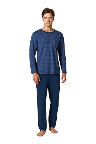 Pijadore Erkek Lacivert Viskon Uzun Kollu Pamuklu Pijama Takımı 1753 Lacivert