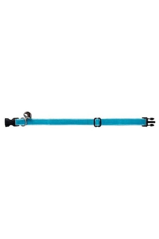 Kadife Zilli Ayarlanabilir Kedi Boyun Tasması 22-30 Cm Mavi-18507