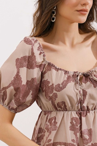 Bigdart 2351 Kloş Poplin Elbise - D.gül Kurusu 001