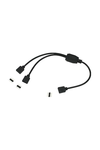 Alfais 4374 RGB Şerit 4 Pin LED Çoklayıcı Splitter Tek Kumanda 2 Çıkış