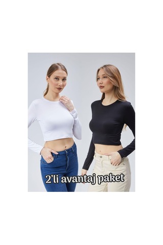 Virago 2'li Soft Touch Yuvarlak Yaka Uzun Kol Bluz/body 1 Siyah 1 Beyaz Siyah Beyaz - 687138400 Siyah Beyaz - 687138400 Siyah Beyaz