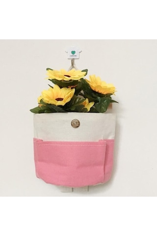 Trendooze Homyl Kumaş Saklama Çantası, Duvara Montajlı, Pembe Pembe