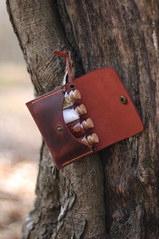 Hi Leather Kişiye İsme Özel Maia Kamp Outdoor Deri Baharatlık Ros Çok Renkli