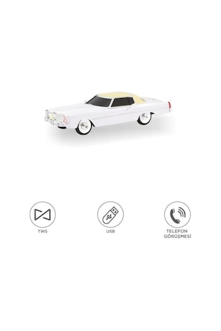 Bluetooth Hoparlör Cadillac 1969 Görünümlü Retro Klasik Araba Tasarımlı 10w Fm Usb Tws Speaker D83