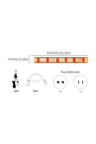 40 W Led Büyüme Işık Şeritleri 1 Bar Tam Spektrum Asılı Beyaz