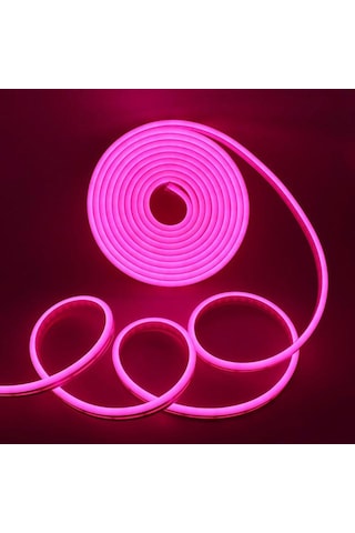 Sunlight Neon 12V Hortum Şerit Led 10 Metre Pembe Işık