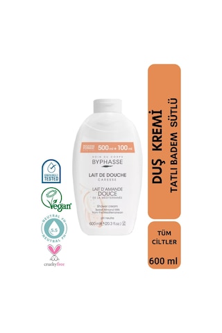 Byphasse Caresse Tatlı Badem Sütlü Kremli Duş Jeli 600 ML