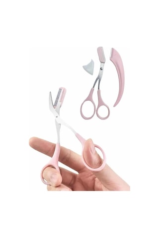 Northcity 2'li Kaş Bakım Seti - Taraklı Kaş Makası Ve Kaş Usturası İle Doğal Kaş Şekli Diğer