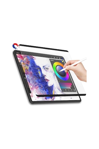 Apple Uyumlu iPad Pro 12.9" Inç 6.nesil 2022 M2 Inç Ekran Koruyucu Magnetic Mıknatıslı Kağıt Hissiyatlı