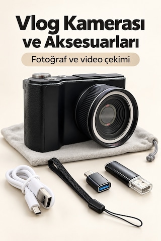 Otomatik Odaklamalı Dijital Fotoğraf Makinesi 4k Video Ve Fotoğraf Çekimi Diğer
