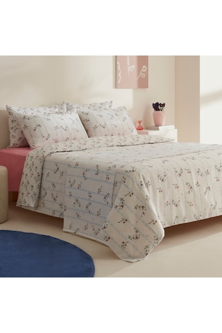 Sarah Anderson Visnu Çift Kişilik Pike Hediyeli Nevresim Takımı Beyaz