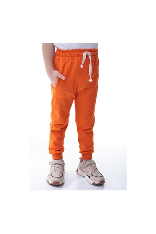 Unisex Çocuk %100 Pamuk Günlük Jogger Eşofman Altı 12 Ay 5 Yaş Turuncu