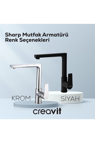 Creavit SR8500S Sharp Mutfak Armatürü Siyah
