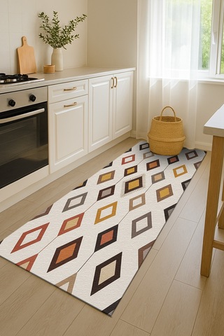 Turkıshrug Kıngdom Çok Renkli Şönil Halı El Halısı Görünümlü Saçaklı Modern Kilim