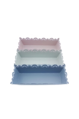 Mutluadim 12X31Cm Metal Tepsi Saksı Dikdörtgen Sepet