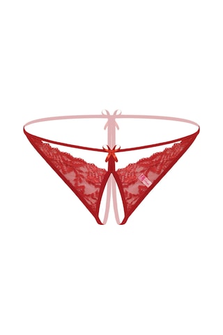 Liona Kadın Fantezi İç Giyim Ağı Açık Kırmızı Dantelli Fantazi String 001