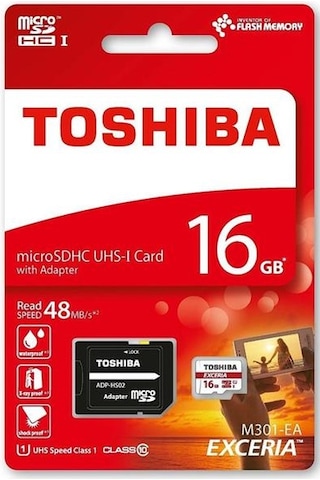 Toshiba 16Gb 48Mb/Sclass10 M301-Ea Thn-M301R0160Ea Micro Sd Kartı