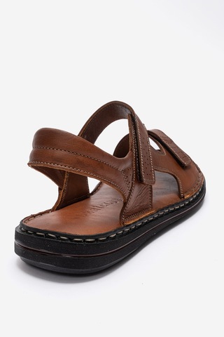 Dericlub Erkek Bantlı Sandalet Gerçek Deri Dc 1215 Taba