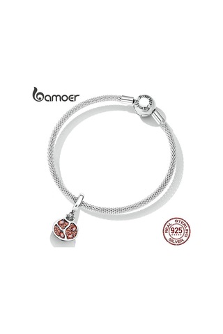 Bamoer 925 Ayar Gümüş Narin Nar Kolye Kadınlar İçin Fit Dıy Bilezik Ve Bileklik Meyve Takılar Güzel Takı Gümüş