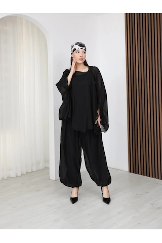 Nazzain Oversize Tül Gömlek Siyah