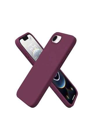 Apple iPhone 16e Uyumlu İçi Kadife Lansman Kılıf Ve Mat Seramik Tam Kaplayan Cam Ekran Koruyucu Koyu Mor