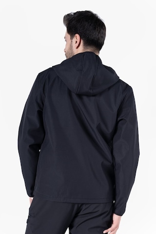 Kapüşonlu Softshell Mont Siyah