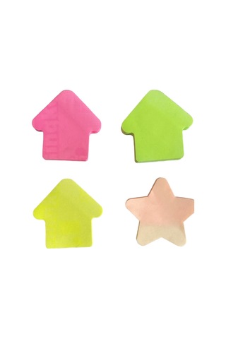 Gingko Yapışkanlı Not Kağıdı Ev Ve Yıldız Şekilli 75 Yaprak 70x70mm Fosforlu Renkler