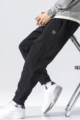 Genius Store Genıus Store Erkek Eşofman İçi Polarlı Bağcıklı Bel Jogger Spor Eşofman Altı Spor-esf001 Siyah