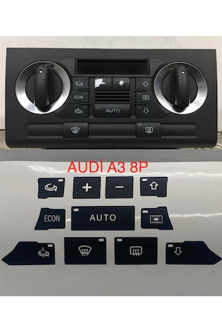 Audi A3 8p Uyumlu Klima Tuş Kaplaması Sticker Etiket Tamir Kiti 1 Adet