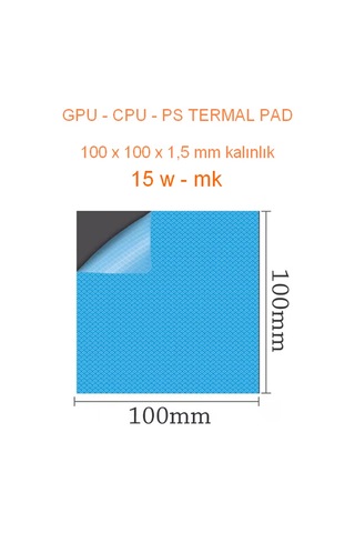 100 X 100 X 1,5 Mm Gri Termal İletken Pad - 15 W/m-k