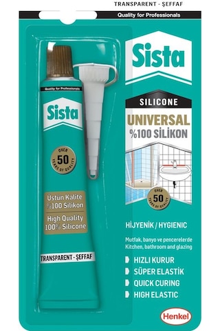 Sista Universal Silikon Şeffaf Tüp 50Gr