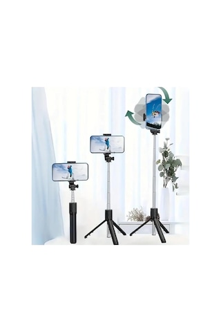 Ga66 3in1 Bluetooth Selfie Çubuğu Tripod Canlı Yayın Standı Telefon Tutucu Katlanabilir Genişletilebilir Deklanşörlü Monopod