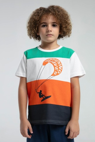 Roly Poly Renkli Erkek Çocuk Kısa Kol Bermuda Şortlu Pijama Takım Turuncu