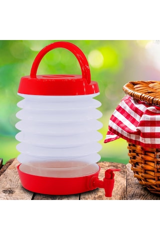 Telvesse Musluklu Katlanır Su Bidonu Taşınabilir Katlanabilir Su Sebili, Kamp Piknik Outdoor Su Sürahisi, Akordi Genel