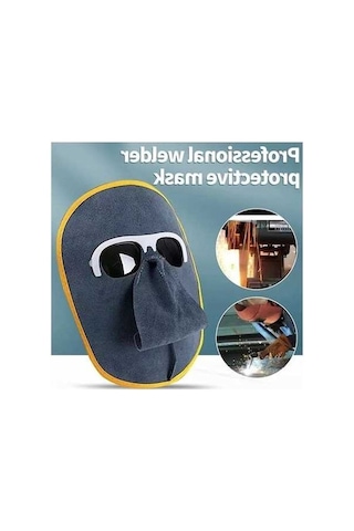 Tongxida Jialan Sığır Derisi Kaynak Maskesi Yüz Koruma Hafif Kafa Sırt