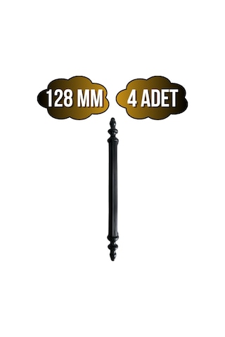 Plastik Siyah Kulp Mobilya Ve Dolap Kulpu Siyah 128mm 4 Adet Siyah