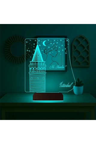 Luvivia Galata Kulesi İstanbul Kişiye Özel 3d Lamba - Masa Gece Lambası