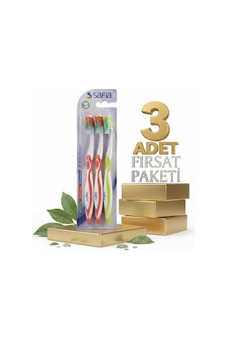 Safia 1+1 Yetişkin Diş Fırçası X3
