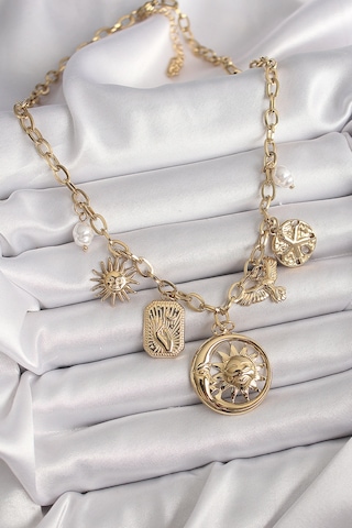 316l Çelik Gold Renk Halka Zincir Sallantı Ay Güneş Figür Kuş De Renkli