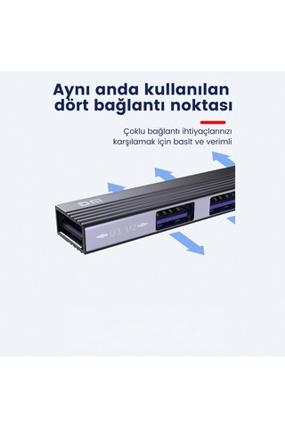 Dm CHB057 Usb Type-C To 4 Portlu 3xUsb 2.0 1xUsb 3.0 1 M Hub Çoklayıcı