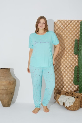 Estiva 24072 Büyük Beden Kadın Kısa Kollu Pijama Takım 001