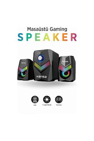 Rgb 7 Işık Modlu Masaüstü Hoparlör Stereo Gaming Speaker