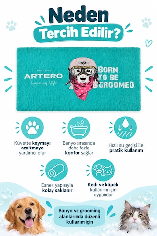 Artero Köpekler Ve Kediler İçin 107 65 Cm Banyo Küveti Matı