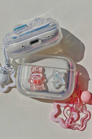 Iphone Pro/pro2 Nesil Uyumlu Koruyucu Bluetooth Kulaklık Kılıfı Tavşan Figürlü Tavşan Airpods Pro/pro2 Nesil