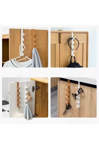 Honmex Beş Kanca Çok Amaçlı Izsiz Kapı Askısı - Pekinli Ve Mont Organizasyonu İçin Dayanıklı Pp Malzeme Diğer