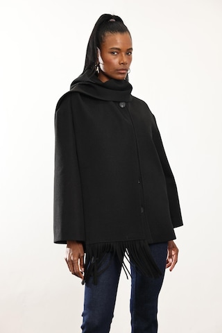 Siyah Atkılı Kaşe Mont D99800 Siyah