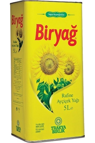 Biryağ Ayçiçek Yağı Teneke 5 L