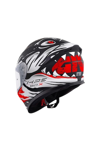 Givi 50.x Sharkbite Motosiklet Kaskı Beyaz - Mat Siyah - Kırmızı